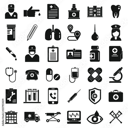 Private clinic icons set. Simple set of private clinic vector icons for web design on white background