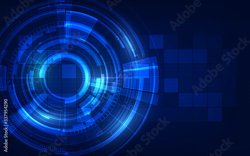 Circle blue abstract technology innovation concept vector background