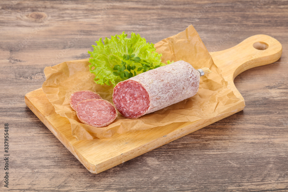 Italian dry Saliami pork sausage Italian dry Saliami pork sausage