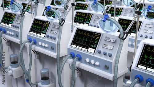 Group of ventilator machines photo