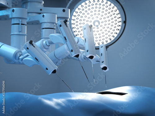 Foto Surgery robot in operation room