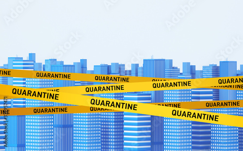 City closed for coronavirus quarantine with tape