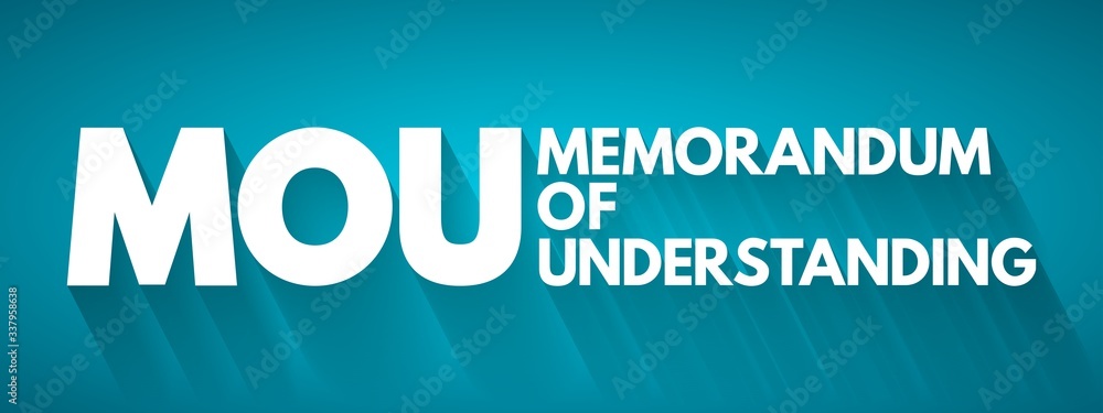 Obraz premium MOU - Memorandum Of Understanding acronym, business concept background