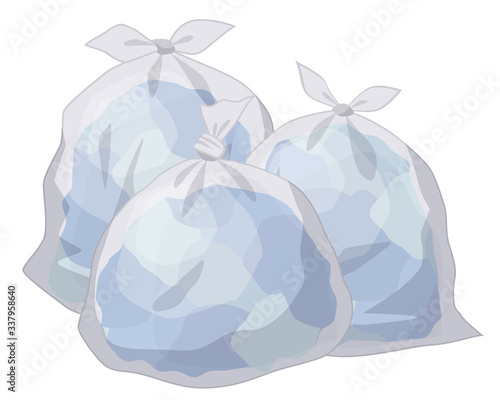 中身の入ったゴミ袋のイラスト