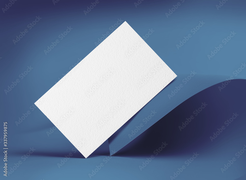 Mockup of business cards at blue textured paper background / retouch Mockup of business cards at blue textured paper background / retouch