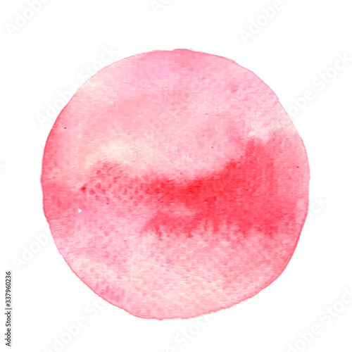 Pink, red and purple watercolor hand painting banner outer of circle shape for decoration artwork.