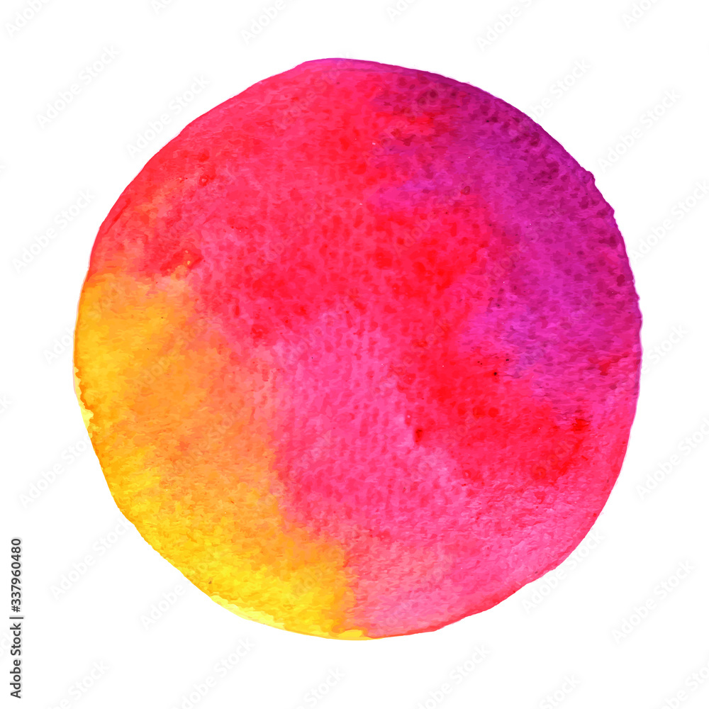 Red, pink and yellow watercolor hand painting banner outer of circle shape for decoration artwork. Red, pink and yellow watercolor hand painting banner outer of circle shape for decoration artwork.