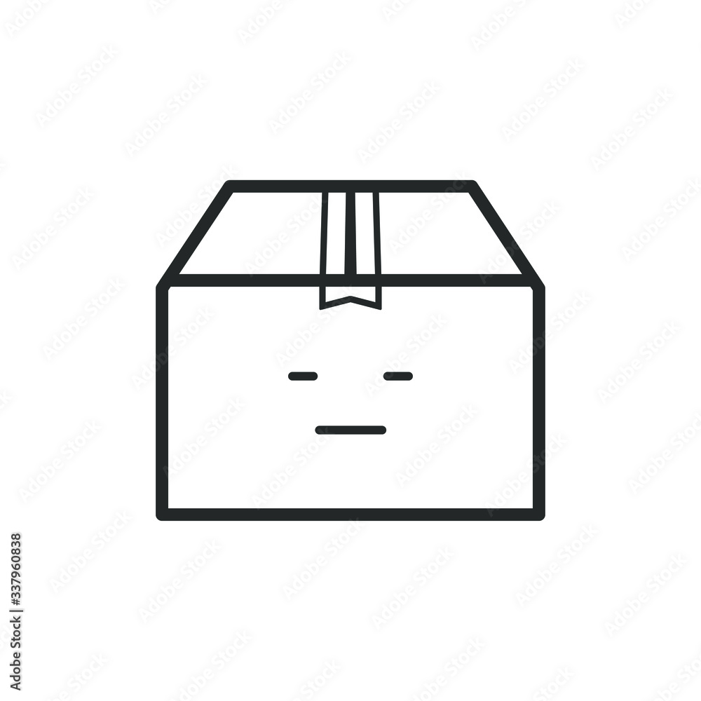 Poker face delivery box border icon on a white background. Emotions Poker face delivery box border icon on a white background. Emotions
