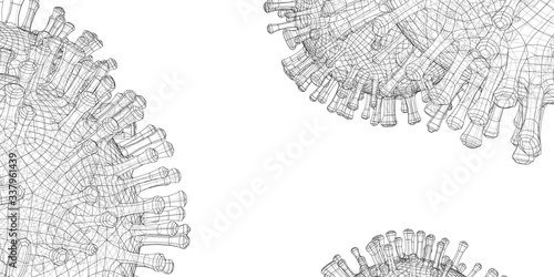 Vector wire-frame model of a virus