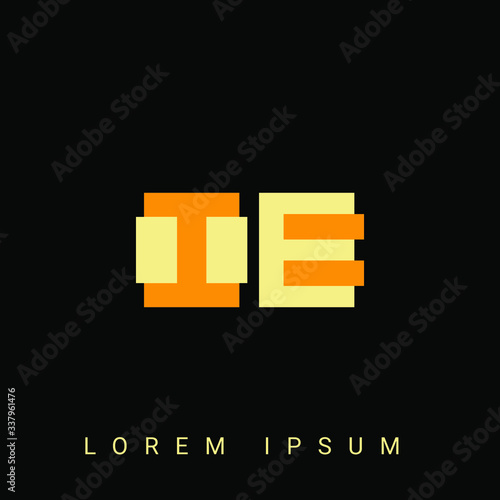 Modern creative shaped IE, EI, I, E logo. Initial Logo Designs Templete with Black Background. Vector Illustration