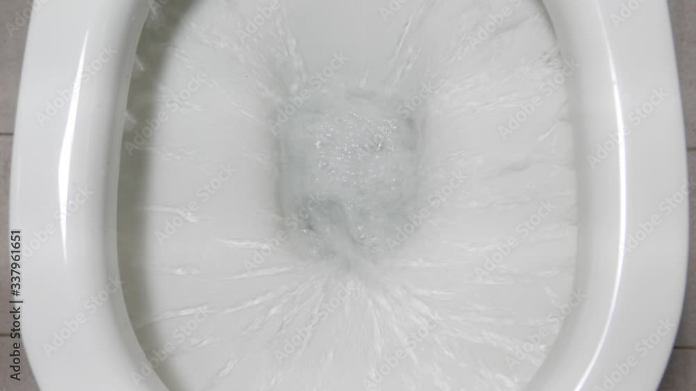 Flush clean wc, water splash in toilet Flush clean wc, water splash in toilet
