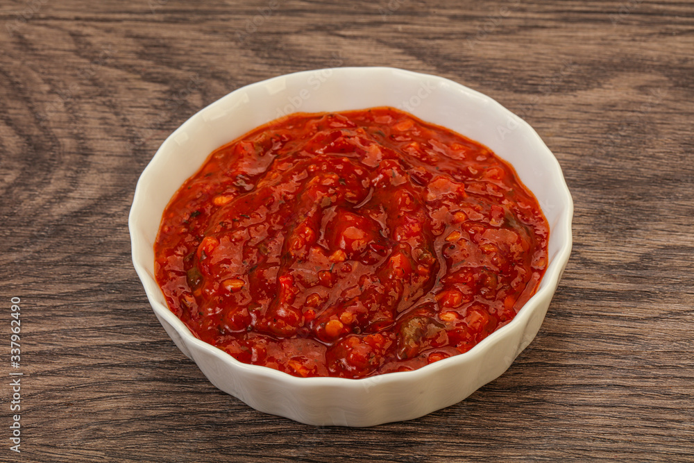 Tomato spicy sauce in the bowl Tomato spicy sauce in the bowl