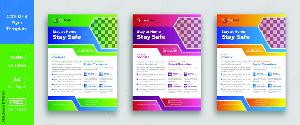 Covid-19 corona virus flyer template design Covid-19 corona virus flyer template design