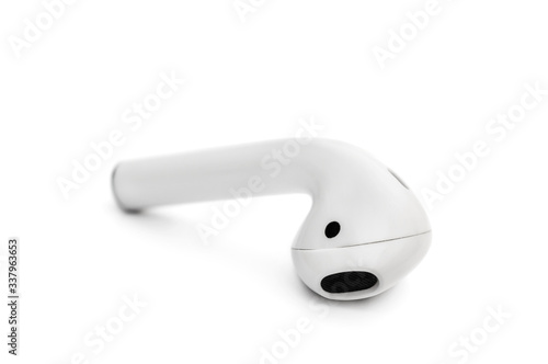 Bluetooth headphones on white background.
