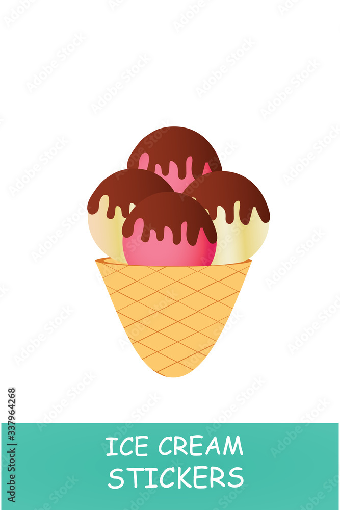 Different ice cream set isolated on white background. Cartoon dessert. Vector illustration Different ice cream set isolated on white background. Cartoon dessert. Vector illustration