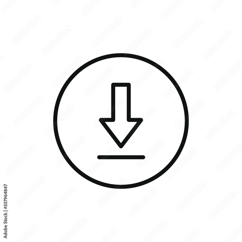 vector icon of a download button with outline style design vector icon of a download button with outline style design