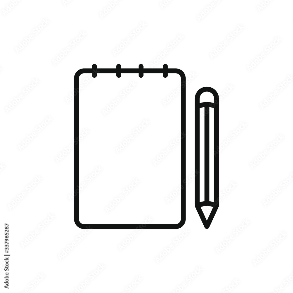 simple icon of a paper and pencil simple icon of a paper and pencil