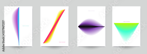 Set of abstract minimal template design for branding, advertising in colorful gradient blur style. Modern trendy background cover posters, banners, flyers, placards. Vector illustration. EPS 10.