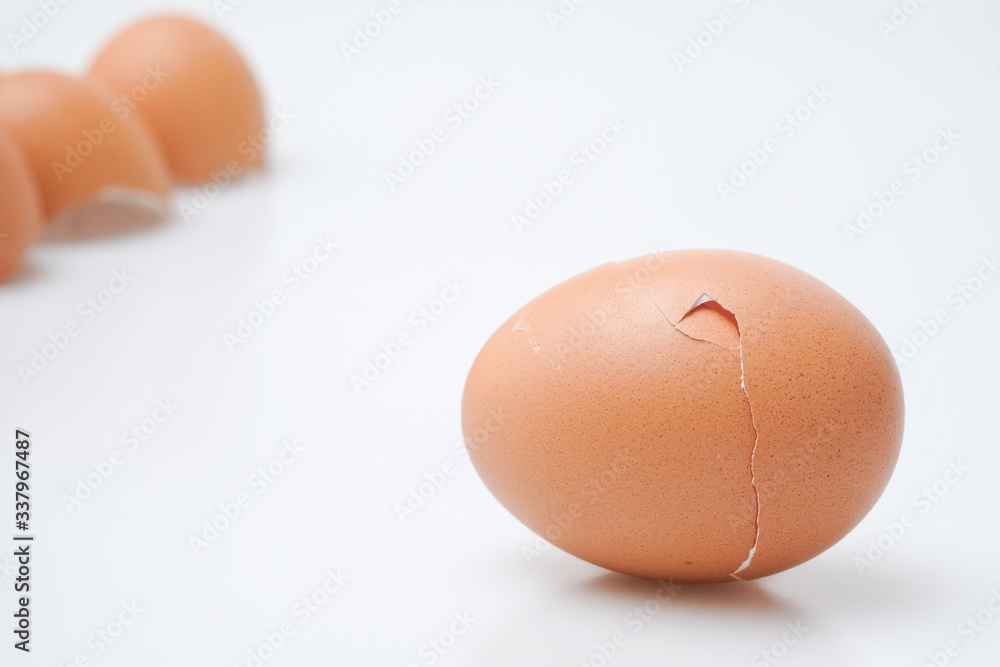 Broken egg shell on white background Broken egg shell on white background