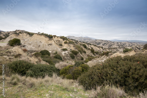 Calanchi of Aliano (Matera). The park of the Aliano gullies, clay sculpture caused by rainwater eroded the surface. The badlands of Basilicata, a lunar landscape in South Italy