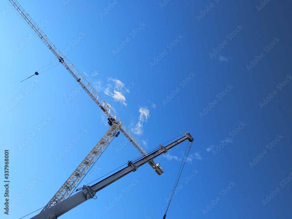 Cranes on a blue sky Cranes on a blue sky