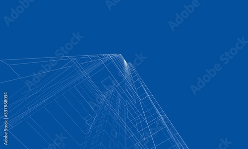 Vector wire-frame model of a multi-storey building