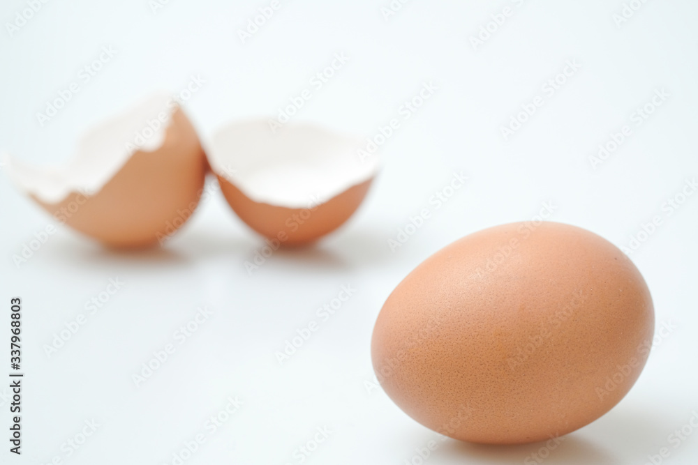 Broken egg shell on white background Broken egg shell on white background
