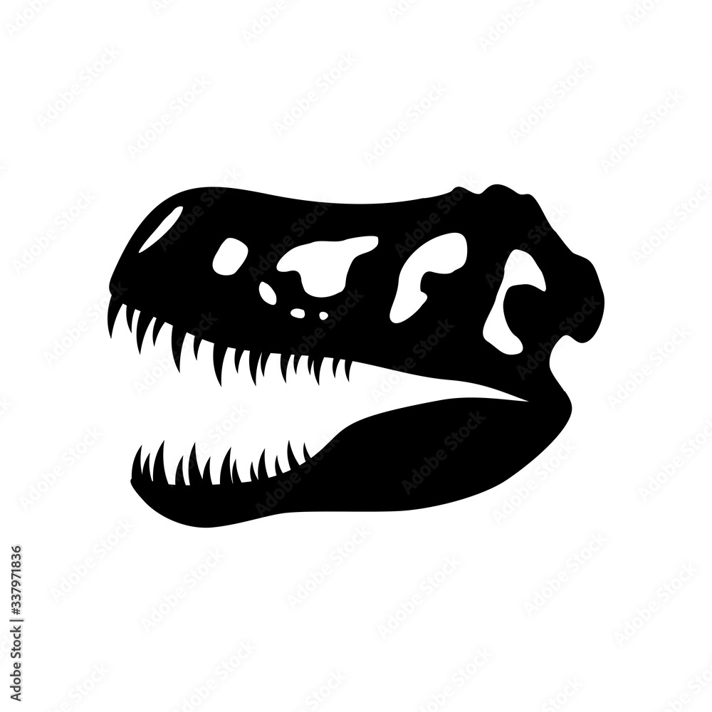Dinosaur skull icon isolated on a white background, Tyrannosaurus Rex Dinosaur skull icon isolated on a white background, Tyrannosaurus Rex