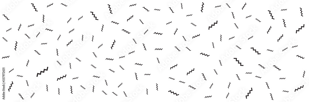 Fototapeta premium Falling colorful confetti flat design seamless pattern background isolated on white background