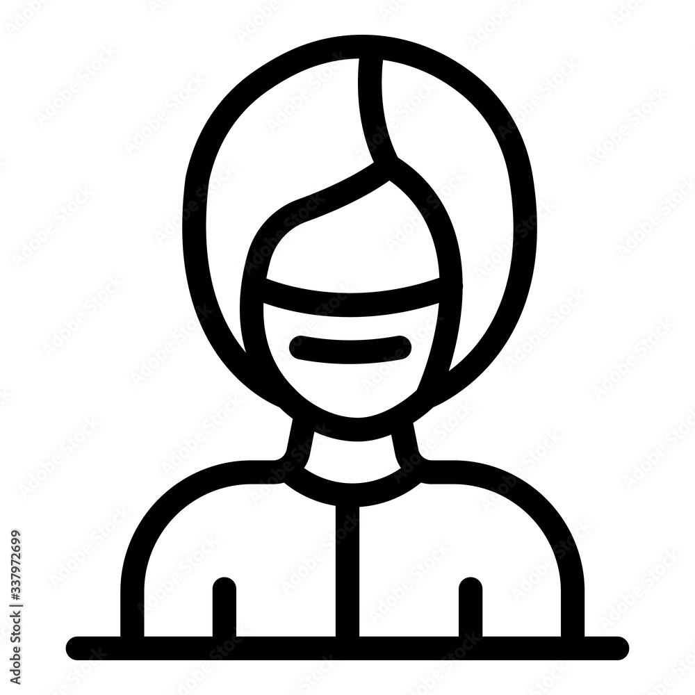Manicurist woman icon. Outline manicurist woman vector icon for web design isolated on white background