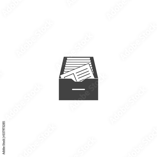 Vector icon Archived documents, storing documents in archives on white isolated background.