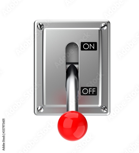 Knife switch OFF. Knife switch off positions. 3D illustration.