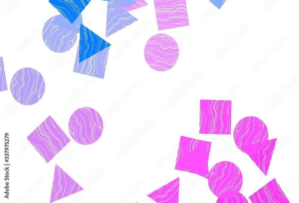 Light Pink, Blue vector texture in poly style with circles, cubes. Light Pink, Blue vector texture in poly style with circles, cubes.