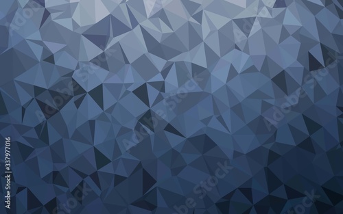 Dark BLUE vector shining triangular background. A sample with polygonal shapes. Template for your brand book. © Dmitry