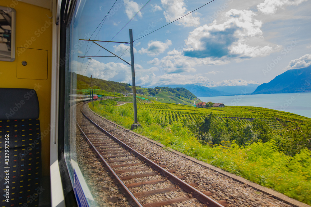 Fototapeta premium Bahnstrecke durch Lavaux
