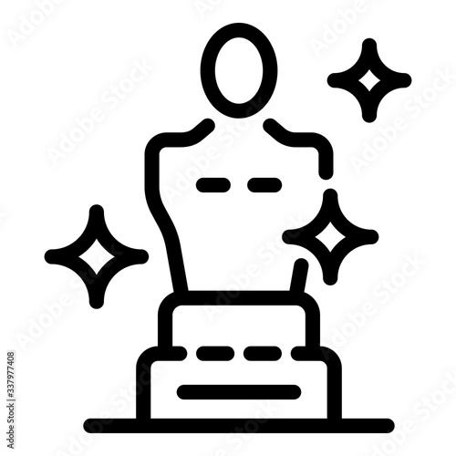 Award oscar icon. Outline award oscar vector icon for web design isolated on white background