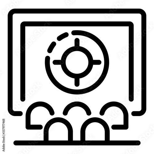 Cinema audience icon. Outline cinema audience vector icon for web design isolated on white background