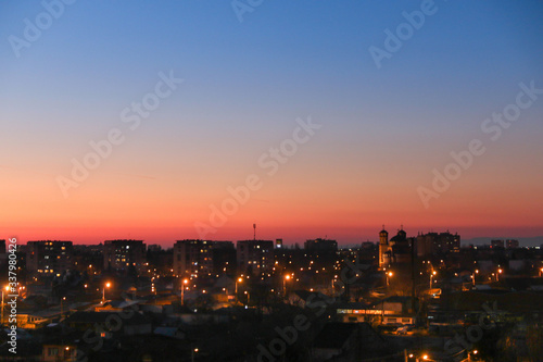 Blue hour over city - City of Ploiesti , Romania in the dusk © Mihai