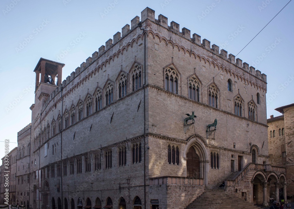 Palazzo dei Priori building in Perugia, Italy