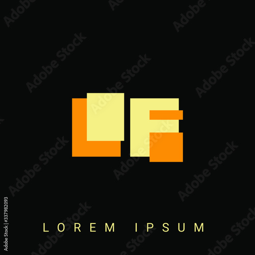 Modern creative shaped LF, FL, L, F logo. Initial Logo Designs Templete with Black Background. Vector Illustration
