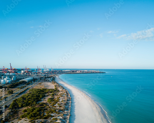 North Fremantle, Leighton Beach., Fremantle, Beach, Fremantle Port, Cranes, 