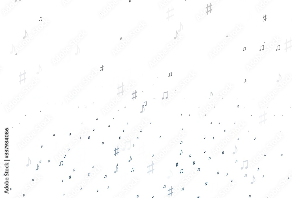 Light BLUE vector template with musical symbols. Light BLUE vector template with musical symbols.