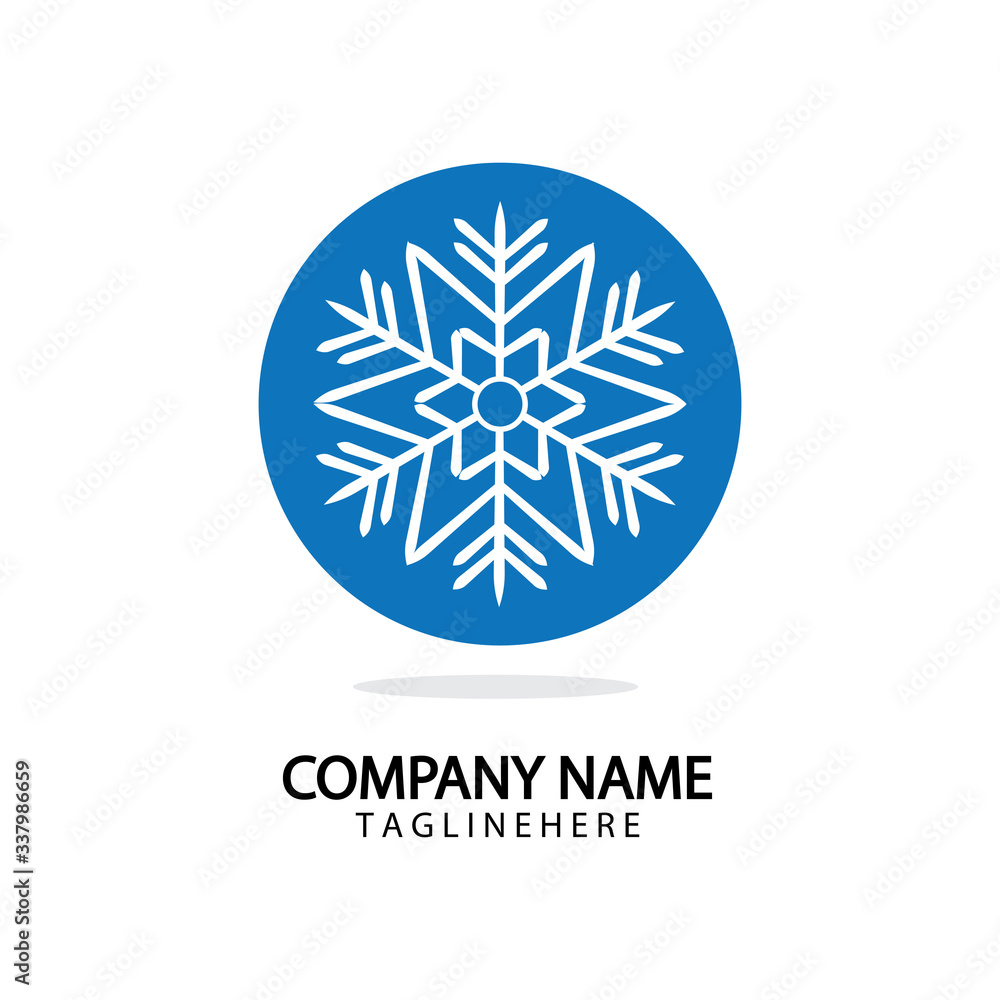 Snowflake Icon Vector Logo Template Illustration Design. Snowflake Icon Vector Logo Template Illustration Design.