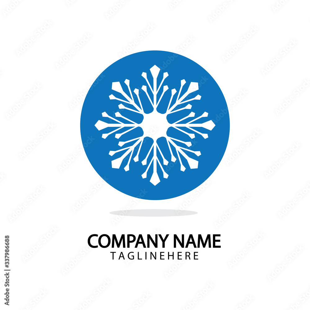 Snowflake Icon Vector Logo Template Illustration Design. Snowflake Icon Vector Logo Template Illustration Design.