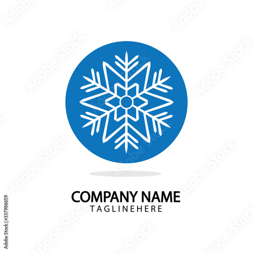 Fototapeta Naklejka Na Ścianę i Meble -  Snowflake Icon Vector Logo Template Illustration Design.