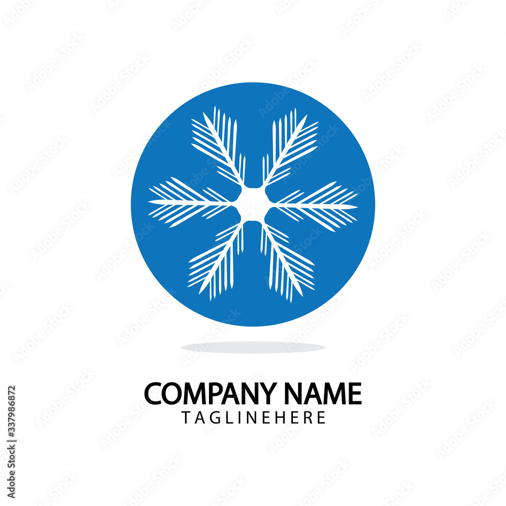 Snowflake Icon Vector Logo Template Illustration Design. Snowflake Icon Vector Logo Template Illustration Design.