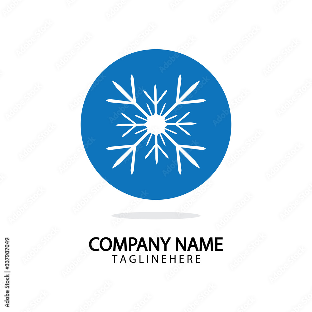 Snowflake Icon Vector Logo Template Illustration Design.