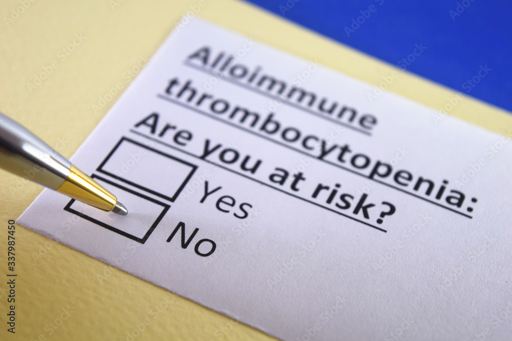 One person is answering question about alloimmune thrombocytopenia. One person is answering question about alloimmune thrombocytopenia.