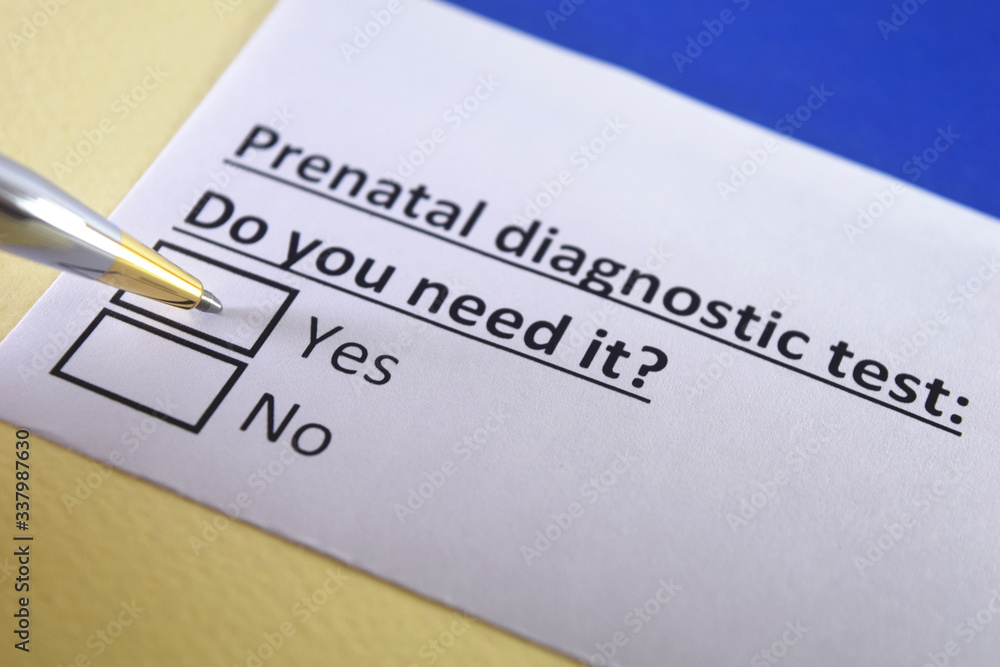 One person is answering question about prenatal diagnostic test.