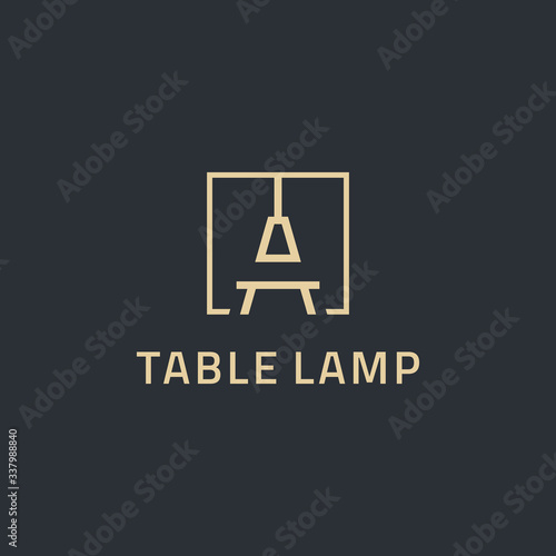 logo design modern with symbol table lamp accessories